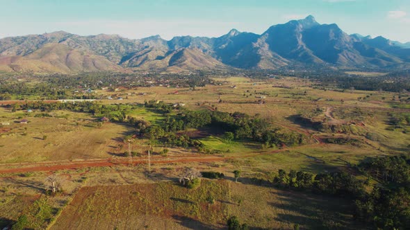 Aerial view of the Morogoro town in  Tanzania