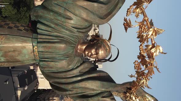 Monument on Independence Square in Kyiv Ukraine