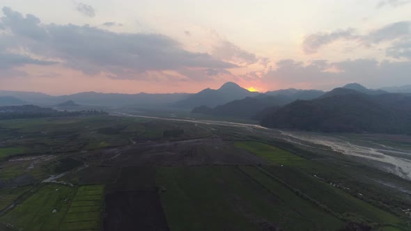 Mountain Landscape at Sunset. Pinatubo, Philippines