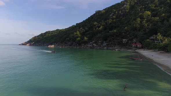 Flight over Beautiful Tropical Beach