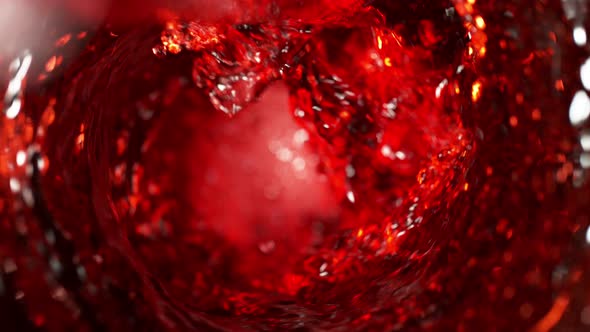 Super Slow Motion Shot of Red Wine Vortex at 1000 Fps