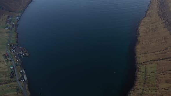 Drone Flight Over Fjord Of Arnafjordur