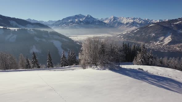 Aerial view of Zeller See in Zell am See