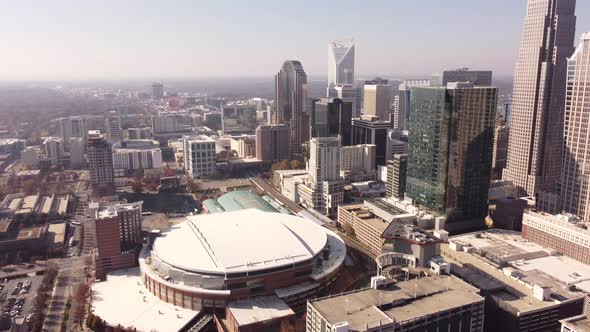 Aerial Video Spectrum Center Downtown Charlotte Nc Usa