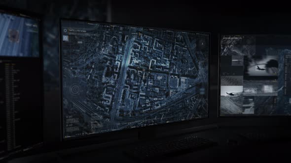 Streaming Map In High Tech Interface Of Surveillance Software To Find Target alt