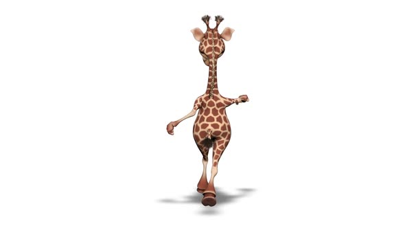Cartoon 3D Giraffe Walk  2 Loops on White alt