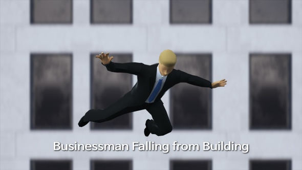 Businessman Falling From Building (Loop)