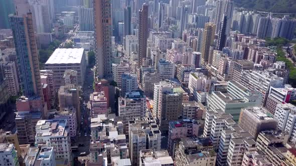 Top view of Hong Kong cityscape