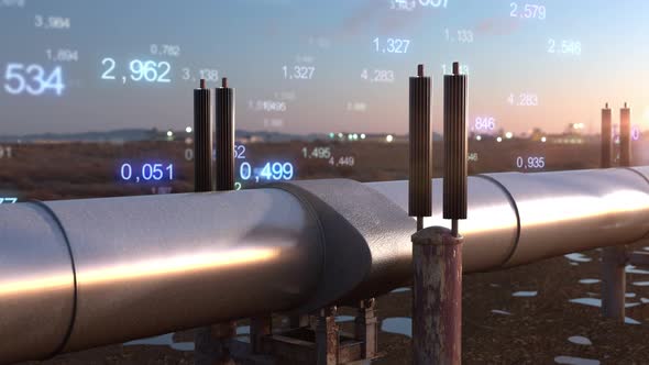 LNG gas pipeline from the gas field and fuel manufacturing to the gas holder 4k