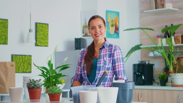 Portrait of Florists Female Working at Home