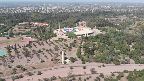 Stadium Malvinas Argentina Football Club Godoy Cruz Gimnasia Mendoza aerial view