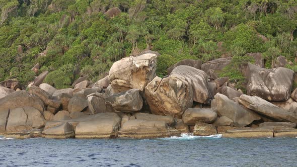 View on Stones on Similan Islands at Sunset