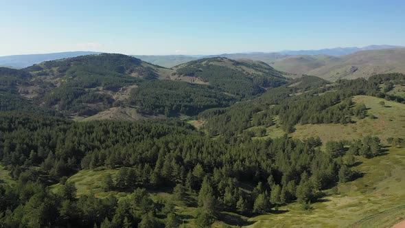 Aerial View Of Mountains And Woods