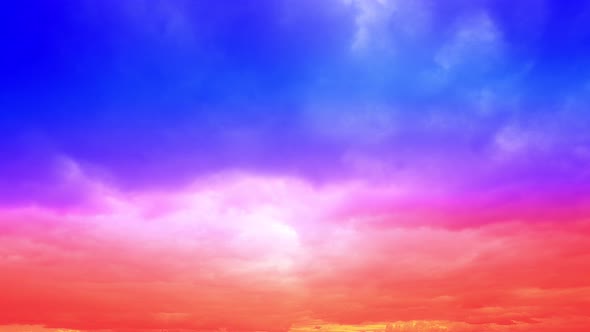 Time Lapse Multi Colored Blue Bright and Dramatic Sunrise or Sunset Sky and Clouds
