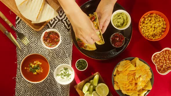 Traditional Mexican Food Closeup Tex Mex Cuisine