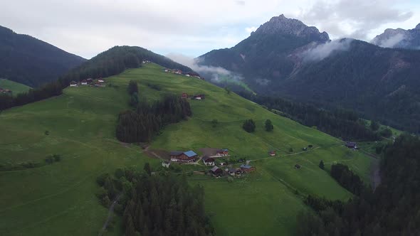 Flight Over Forest in Mountains