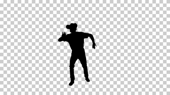 Silhouette  man using , Alpha Channel