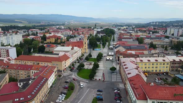 Aerial view of the city of Zvolen in Slovakia