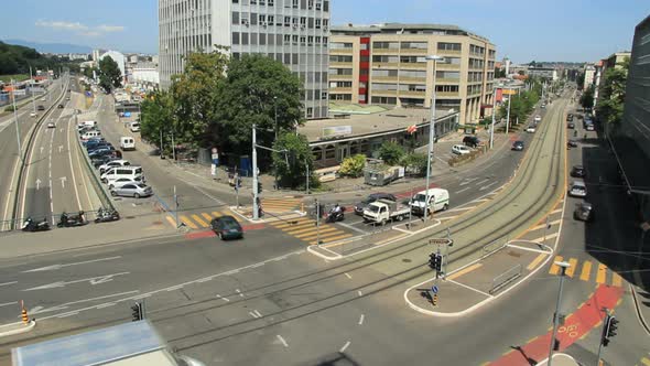 Traffic timelapse of Geneva road