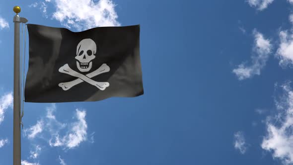 Pirate Flag Of Edward England Jolly Roger On Flagpole