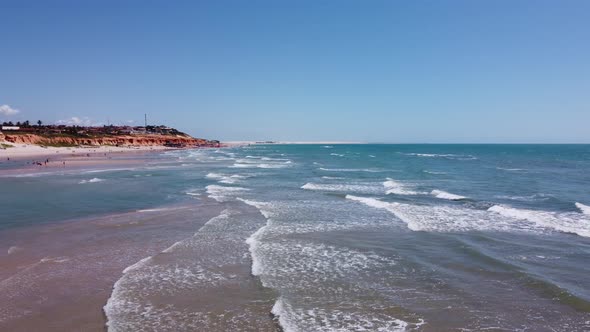 Tropical tourism landmark. Summer travel. Canoa Quebrada Beach at Brazil