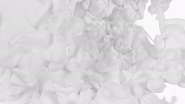 Super Slow Motion Shot of Abstract White Ink Flowing in Water at 1000Fps