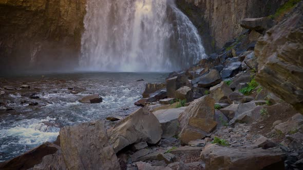 Rainbow Falls in the Ansel Adams Wilderness in California USA