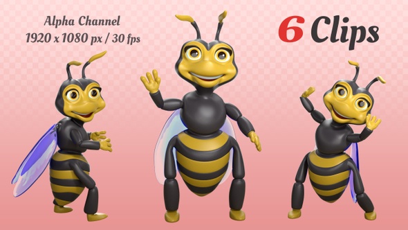 Cartoon Bee (6-Pack)