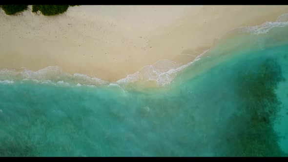 Aerial texture of exotic resort beach adventure by turquoise sea with clean sand background of a day