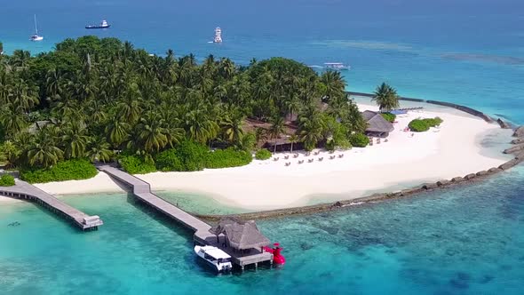 Aerial view nature of coastline beach journey by ocean with sand background