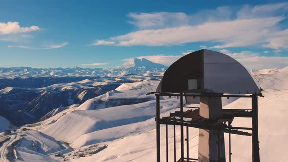 Beautiful Views of Mount Elbrus Winter