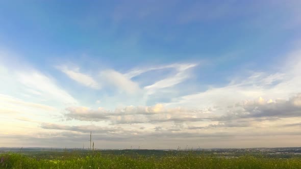 Beautiful clouds with blue sky background. Nature weather,