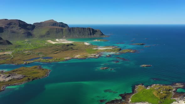 Beach Lofoten Islands Is an Archipelago in the County of Nordland, Norway