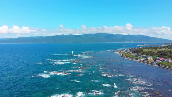 beautiful coast line of shakotan, japan