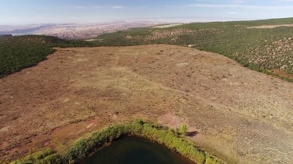 Reverse footage over Kens Lake in Moab