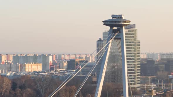 Hyperlapse of SNP Bridge in Bratislava