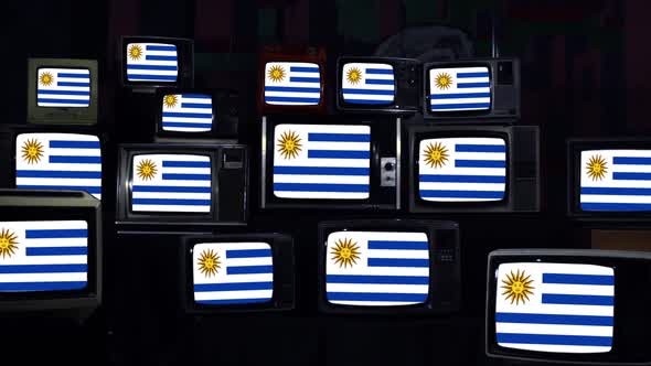 Flags of Uruguay and Retro TVs.