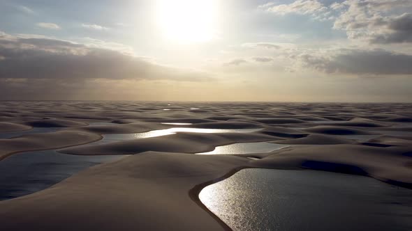 Desert landscape of Lencois Maranhenses Maranhao Brazil.