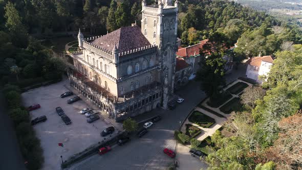 Aerial of Park and Palace of Bussaco Portugal