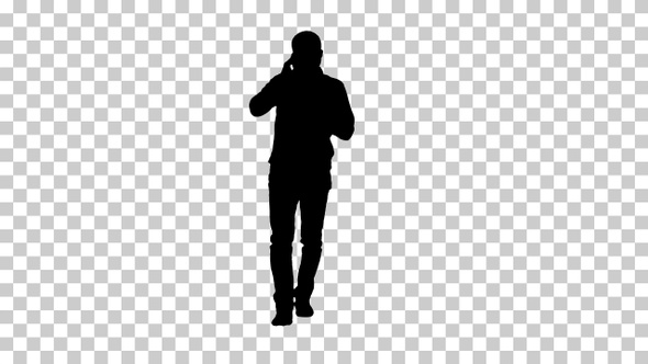 Silhouette Man walking, Alpha Channel alt