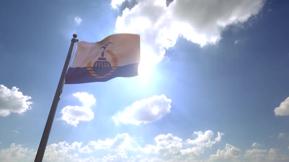 Orlando City Flag (Florida) on a Flagpole V4