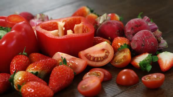 Variety of fresh vegetables and fruits