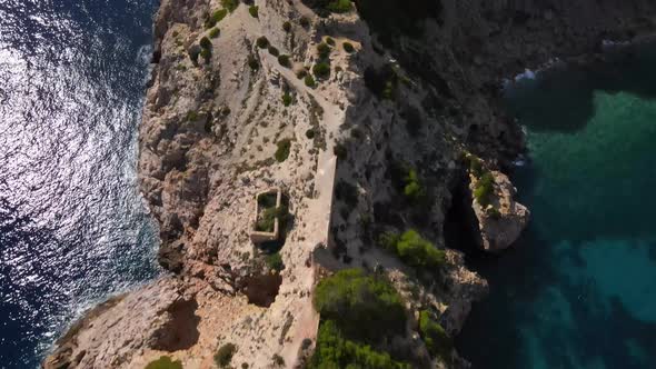 Punta Grossa lighthouse in Ibiza, Spain