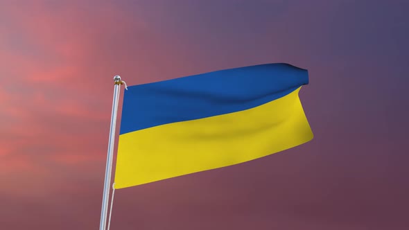 Flag Of Ukraine Waving 4k