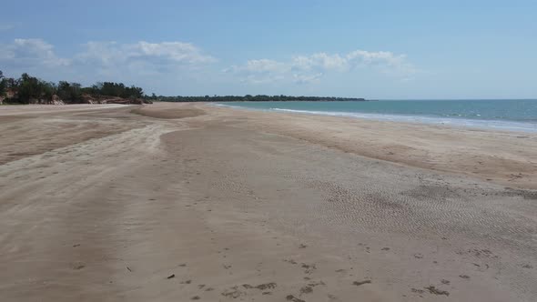 Low Moving Drone Shot of Casuarina beach in Darwin, Northern Territory