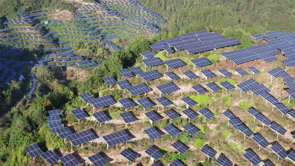 Solar power station in montain