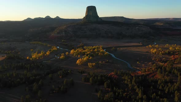 Devils Tower Butte at Sunset