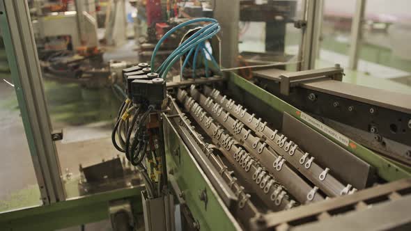 View of an old machine and production in a factory