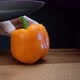 Skilled Cook in White Gloves Cuts Wet Pepper with Knife - VideoHive Item for Sale