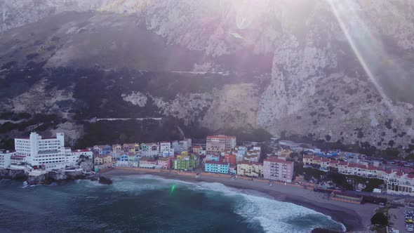 Fishing Village With Colorful Structures At Catalan Bay On The Eastern Side Of The Rock In Gibraltar